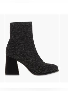 MIA Piana Women’s Sparkle Glittery Black Silver Socks Bootie Size 8.5 NWT